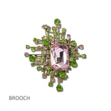 113804, SORORITY EMERALD CUT CRYSTAL LATTICE SUNBURST BROOCH