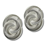 113872, LIGHTWEIGHT RIBBED SPIRAL SWIRL STATEMENT EARRINGS