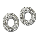 113874, LIGHTWEIGHT RIPPLED OPEN OVAL STATEMENT EARRINGS