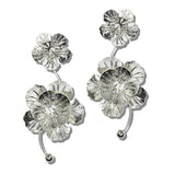 113875, TIERED FLORAL DROP WITH CURVED STEM STATEMENT EARRINGS