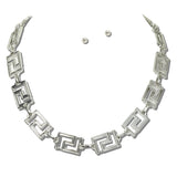 113877, GREEK KEY CUT OUT GEOMETRIC LINK NECKLACE
