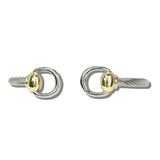 113900, 14K GOLD PLATED D RING CABLE OPEN CUFF BRACELET