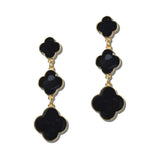 113907, GRADUATED TRIPLE QUATREFOIL DROP EARRINGS