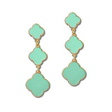 113907, GRADUATED TRIPLE QUATREFOIL DROP EARRINGS