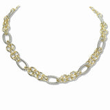 107634, 14K GOLD PLATED OVAL CHAIN DESIGNER INSPIRED NECKLACE