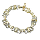108000, 14K GOLD PLATED ROPE CHAIN ACCENT DESIGNER INSPIRED BRACELET