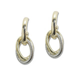 107987, 14K GOLD PLATED OVAL DESIGNER INSPIRED EARRING