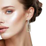 107988, 14K GOLD PLATED GEOMETRIC DESIGNER INSPIRED EARRING