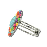 Western Stone Cluster Hinged Bracelet – Silver Burnished/Multi · SB1080SBMUL_SW 11