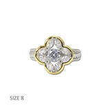 14K Gold Plated Two Tone CZ Quatrefoil Ring – 8 · K2368C-8_MX 11