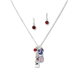 107963, AMERICAN FLAG THEMED MERICA CHARM NECKLACE