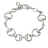 108593, 14K GOLD PLATED PAVE CUBIC ZIRCONIA ACCENT DESIGNER INSPIRED BRACELET