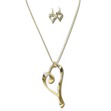 NE6135GD_JM 12 · Open Heart Pendant Necklace Set – Gold