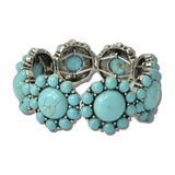 Western Stone Cluster Stretch Bracelet – Silver Burnished/Turquoise · SB2153SBTQ_SW 13