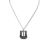 Western Belt Buckle Pendant Necklace – Silver Burnished · JN2191-SB_JOL 13