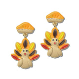 GSE4892-OR_CRT 13 · Enamel Pie Turkey Drop Earrings – Gold/Orange