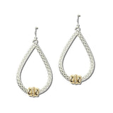 EW3570SV_WT 14 · Textured Chain Teardrop Dangle Earrings – Silver