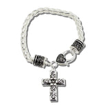 Filigree Cross Charm Bracelet – Antique Silver · BB04566-AS_MO 14