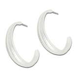 Matte Hammered Tapered Hoop Earrings – Matte Silver · EWE1038MS_NM 14