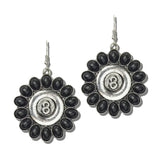 Number 8 Medallion Stone Earrings – Silver Burnished/Black · JE3853-SBBLK_JOL 14