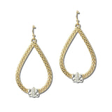 EW3570GD_WT 15 · Textured Chain Teardrop Dangle Earrings – Gold