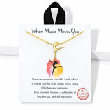 When Music Moves You Dancer Pendant Necklace – Gold · BPN00958 GD 15