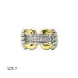 14K Gold Plated Two Tone Pave Bar CZ Ring – 7 · K2365-7_MX 16
