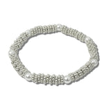 Pearl Beaded Metal Stretch Bracelet – Silver · BJ70284RH_JOY 16