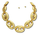 NK10218VG24K_TP 17 · 24K Gold Tone Chunky Mariner Link Necklace – Worn Gold