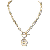 VN1403GD 17 · Cross Medallion Chain Pendant Necklace – Gold