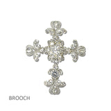 114686, ORNATE RHINESTONE CROSS BROOCH