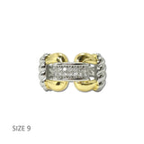 14K Gold Plated Two Tone Pave Bar CZ Ring – 9 · K2365-9_MX 18