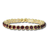CB2393RED_MUS 19 · Faceted Rhinestone Stretch Bangle – Gold/Red