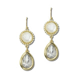 EW40374WHT 1 · Pearl Opal Teardrop Dangle Earrings – Gold/Opal Clear