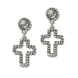 AE9354-AS_MO 1 · Twisted Rope Open Cross Dangle Earrings – Antique Silver