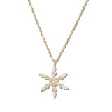 Gold Dipped CZ Snowflake Necklace – Gold/Clear · BJN01098GDCRY_BE 1