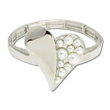 Pearl Heart Stretch Bracelet – Silver · BG5663S_AJ 1
