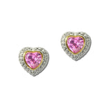 14K Gold Plated Two Tone Heart CZ Stud Earrings – Two Tone/Pink · YE466-PK_IM 20