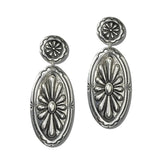 Western Oval Concho Drop Earrings – Silver Burnished · JE3830-SB_JOL 20