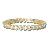 CB2393GCRY_MUS 21 · Faceted Rhinestone Stretch Bangle – Gold/Clear