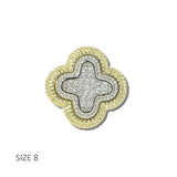 K2323-8 21 · 14K Gold Plated Clover CZ Statement Ring – 8