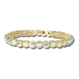 CB2393GAB_MUS 22 · Faceted Rhinestone Stretch Bangle – Gold/AB