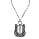114201, WESTERN BELT BUCKLE PENDANT NECKLACE
