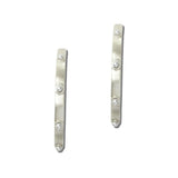 EW3543SV_WT 23 · Pearl Station Metal Hoop Earrings – Silver