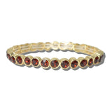CB2393ST_MUS 24 · Faceted Rhinestone Stretch Bangle – Gold/Brown