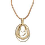 107969, GEOMETRIC HAMMERED PENDANT WITH CORD NECKLACE