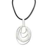 107969, GEOMETRIC HAMMERED PENDANT WITH CORD NECKLACE