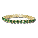 CB2393EM_MUS 25 · Faceted Rhinestone Stretch Bangle – Gold/Emerald Green