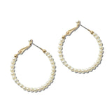 AE9312-GPL_MO 25 · Pearl Beaded Hoop Earrings – Gold/Cream