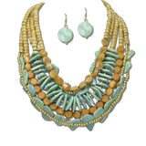 AK688TQ_AJ 25 · Turquoise Multi Strand Beaded Necklace Set – Turquoise